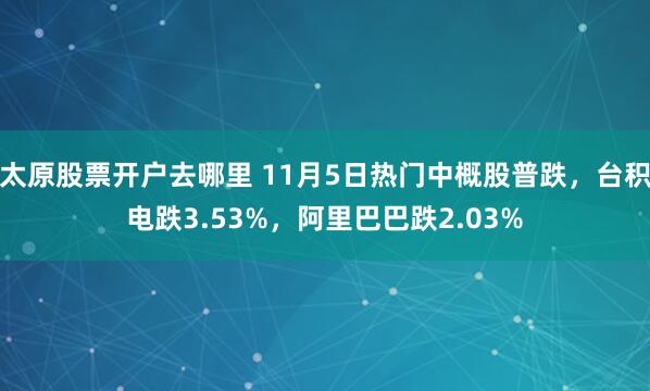 太原股票开户去哪里 11月5日热门中概股普跌，台积电跌3.53%，阿里巴巴跌2.03%