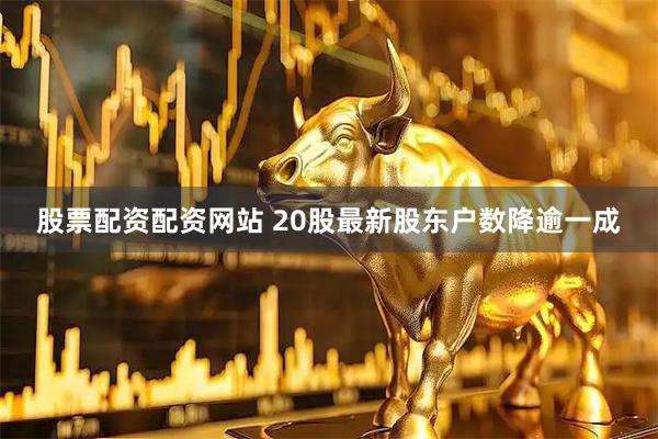 股票配资配资网站 20股最新股东户数降逾一成